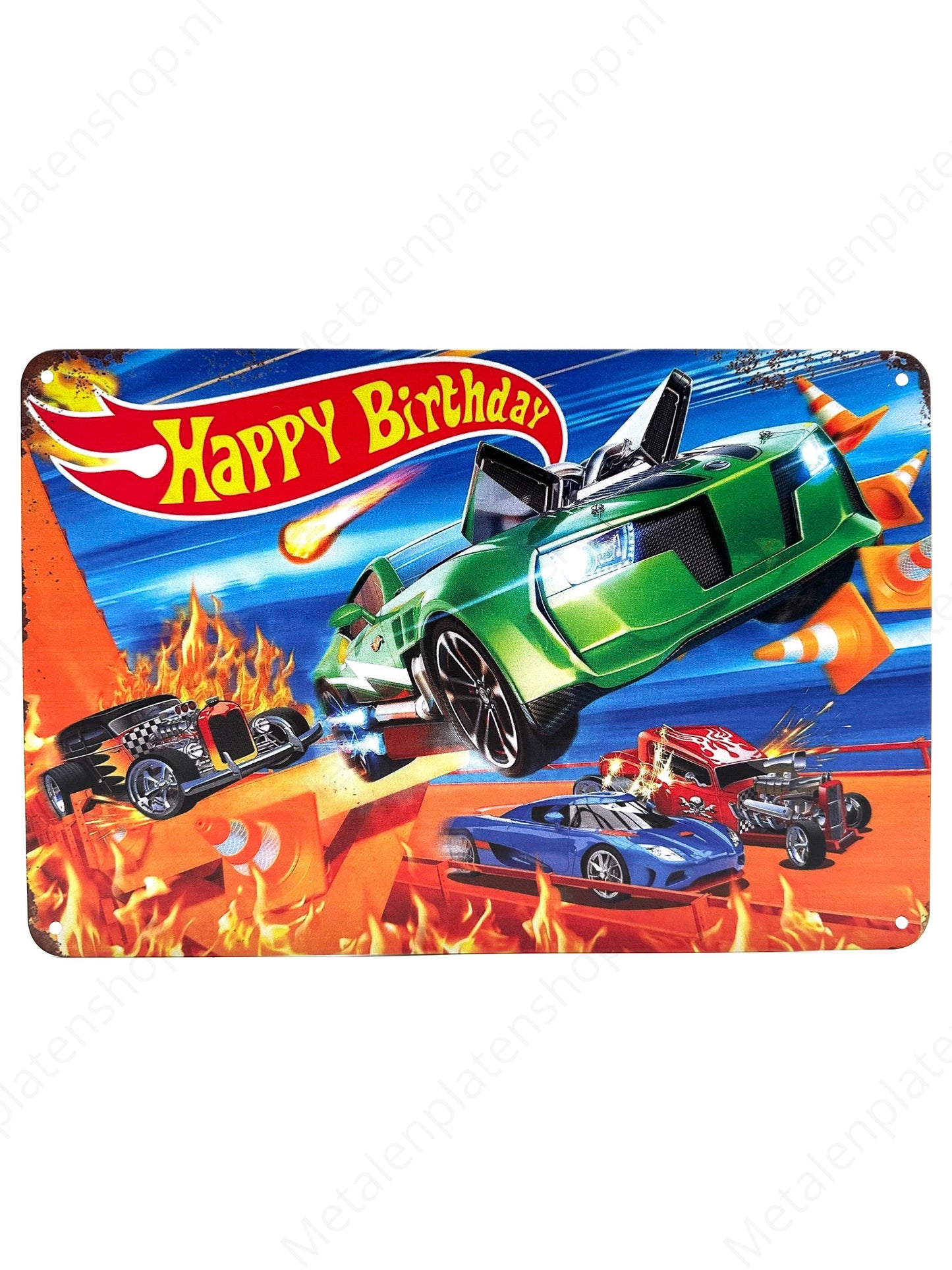 Alles Gute zum Geburtstag – HotWheels – Metallwandschild