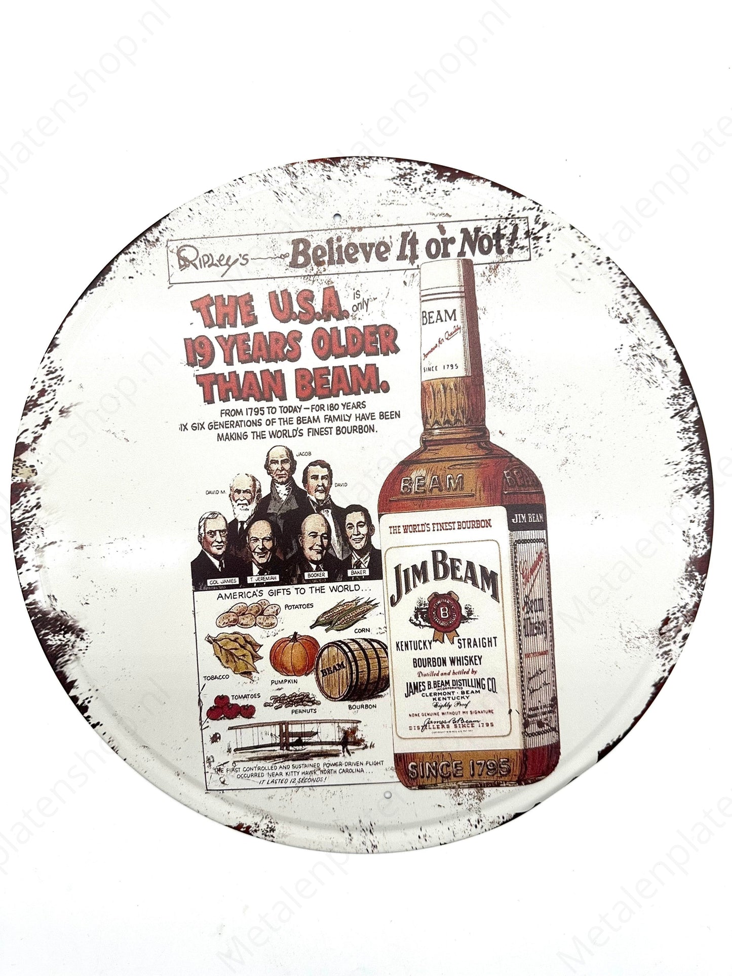 Jim Beam - Round - Metal Wall Sign