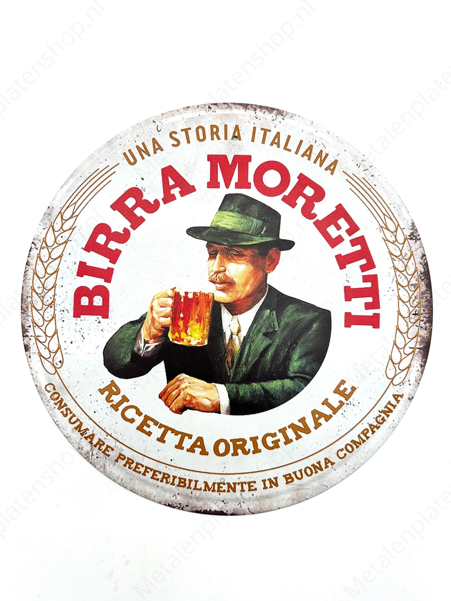 Birra Moretti - Rond - Metalen Wandbord