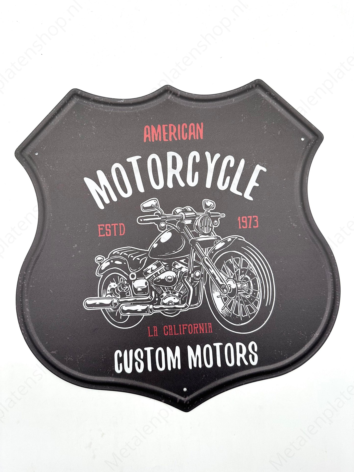American Motorcycle - Route 66 Style Bord - Metalen Wandbord