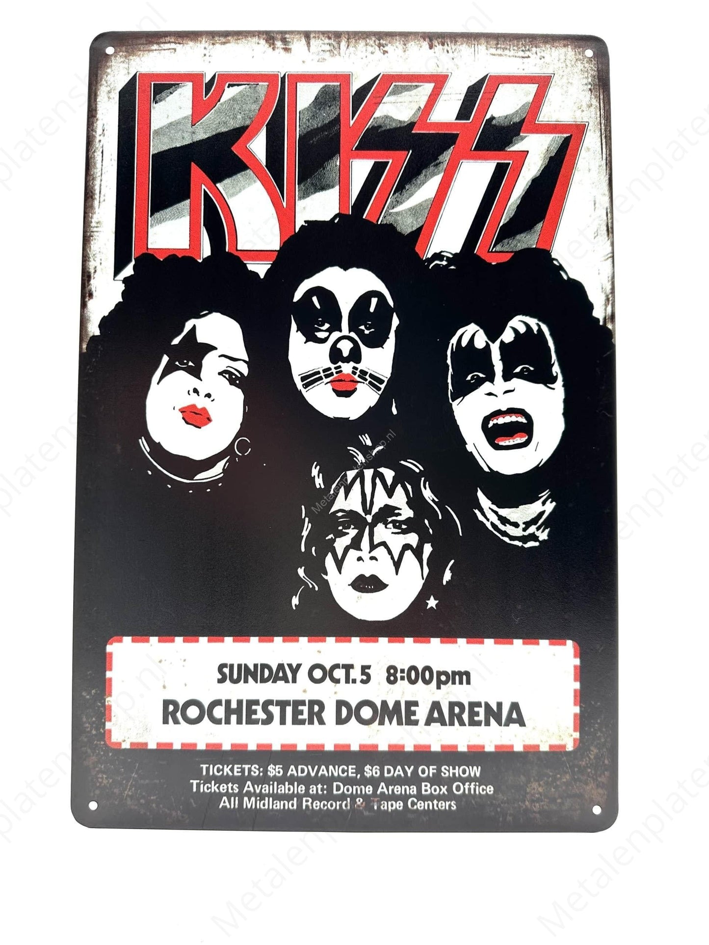 KISS Rochester Dome Arena – Metallwandschild