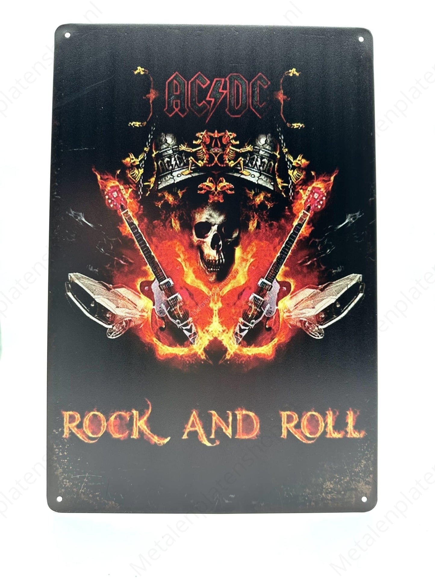 AC/DC - Rock &amp; Roll - Metal Wall Sign