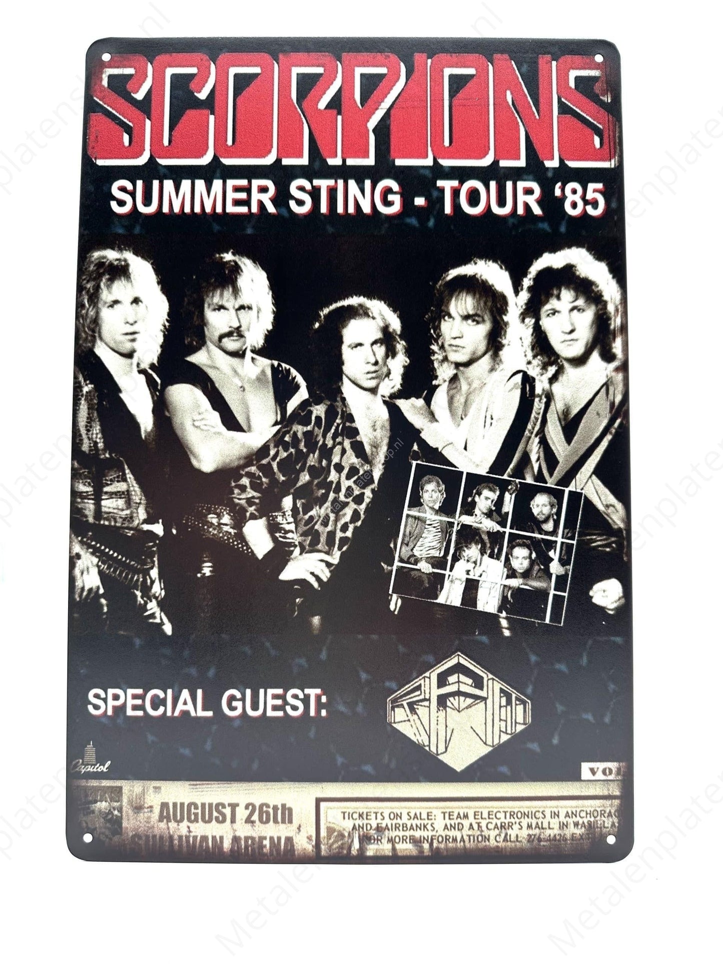 Scorpions - Summer Sting - 1985 - Metalen Wandbord