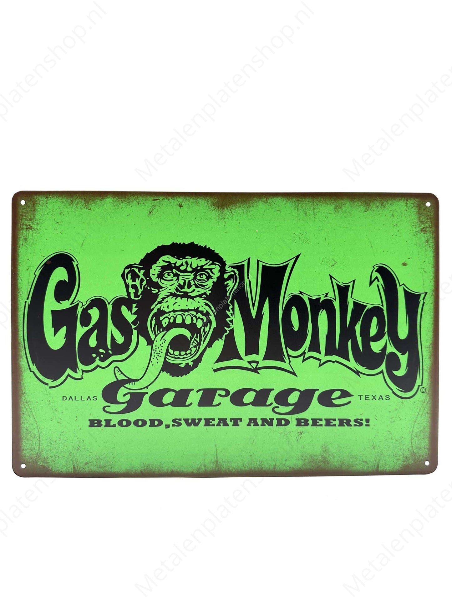 Gas Monkeys - Green - Metal Wall Sign