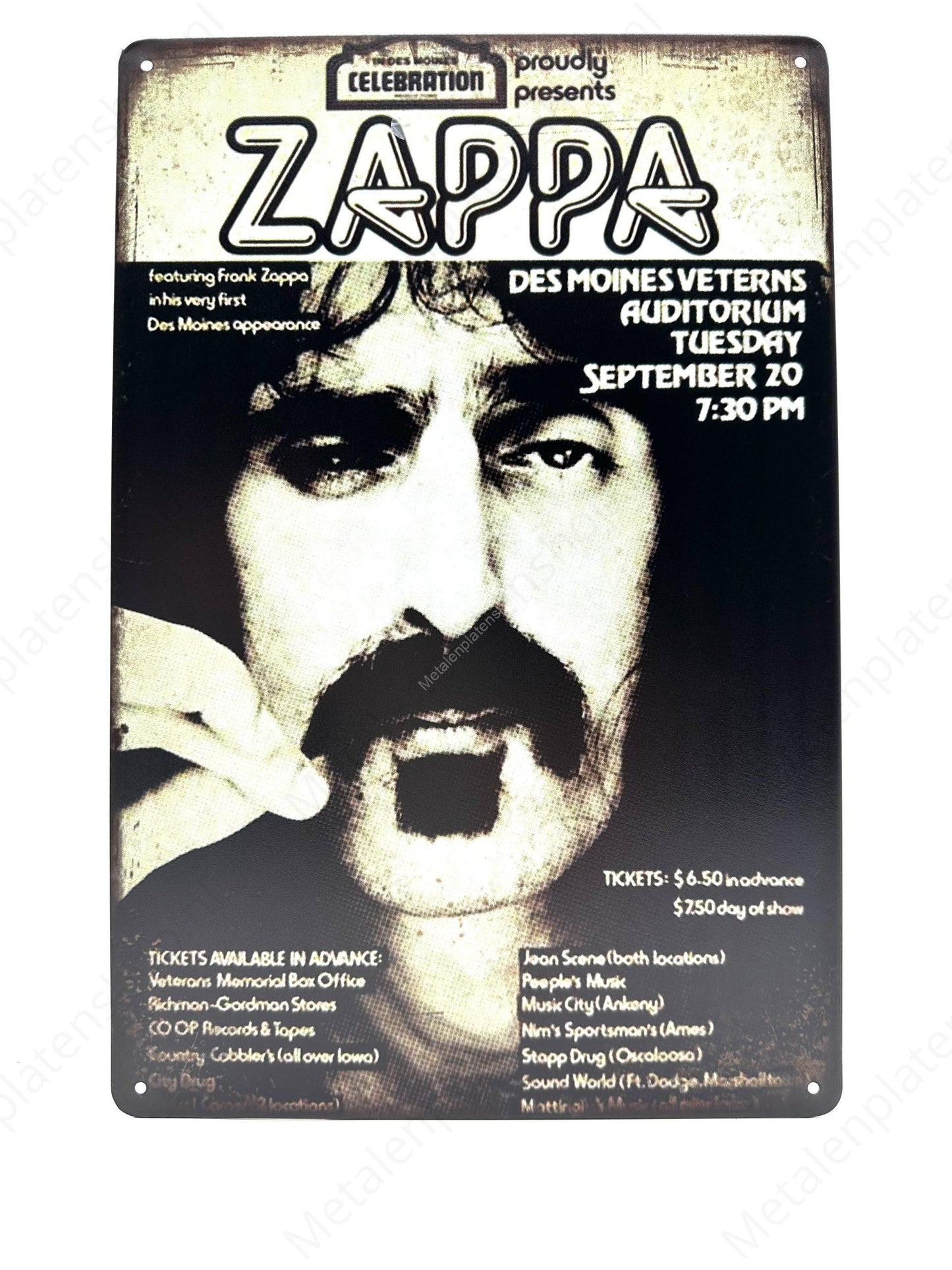 ZAPPA - Metalen Wandbord