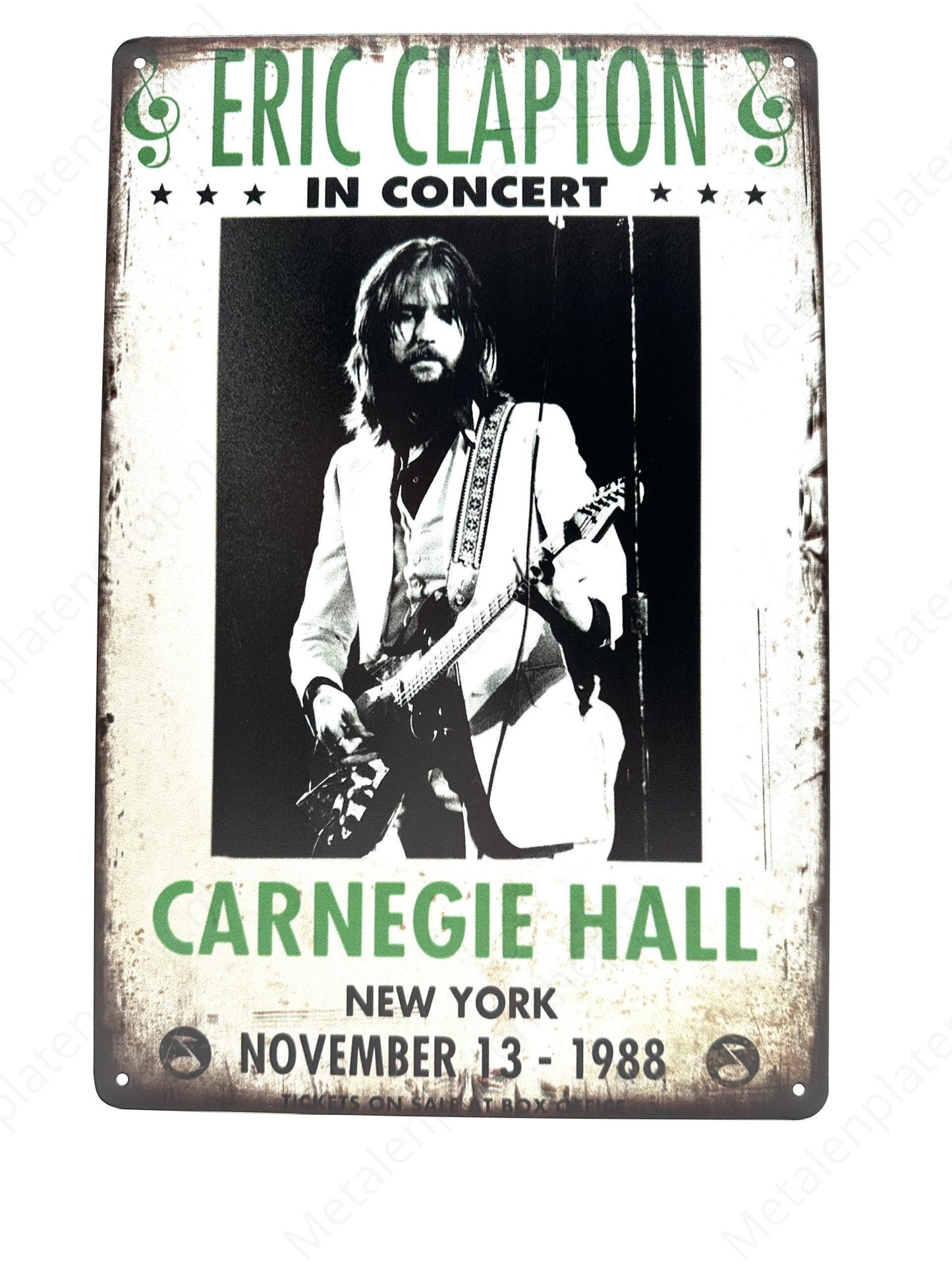 Eric Clapton - Carnegie Hall - Metalen Wandbord