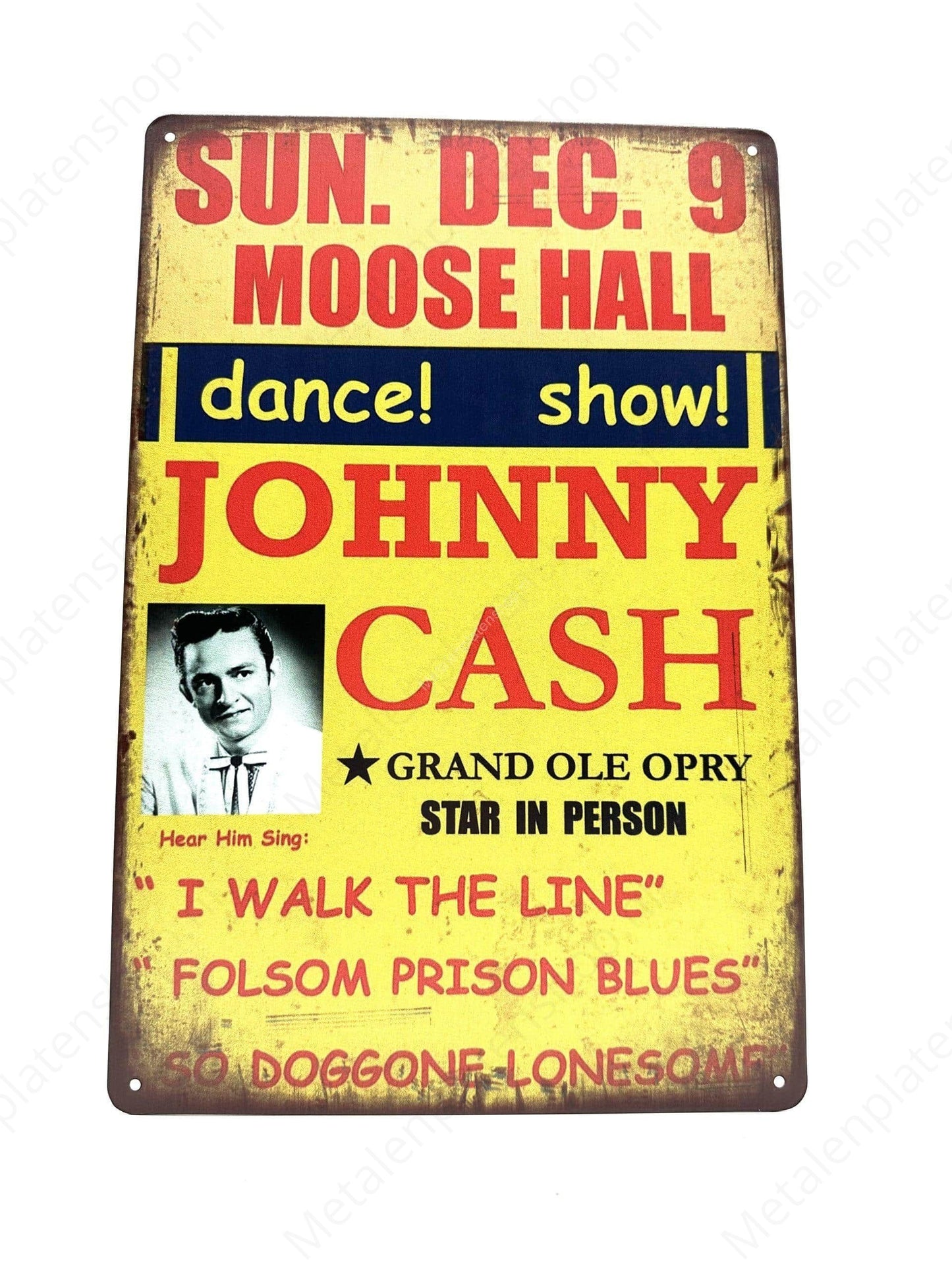 Johnny Cash – Tanz! Zeigen! - Metallwandschild