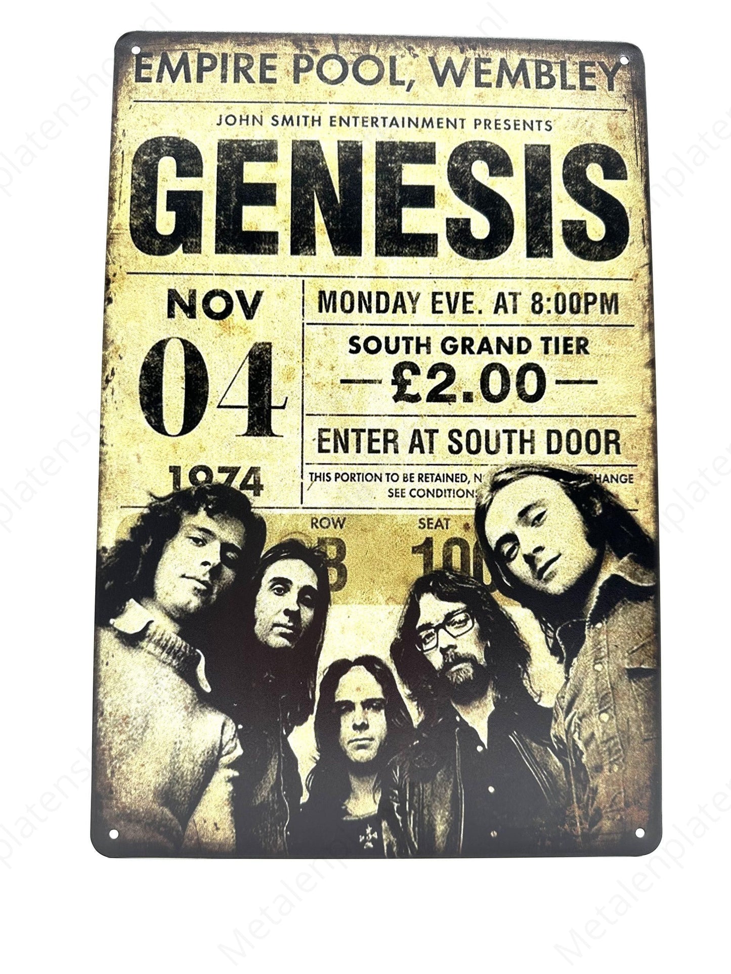 Genesis Nov 04 1974 - Metal Wall Sign