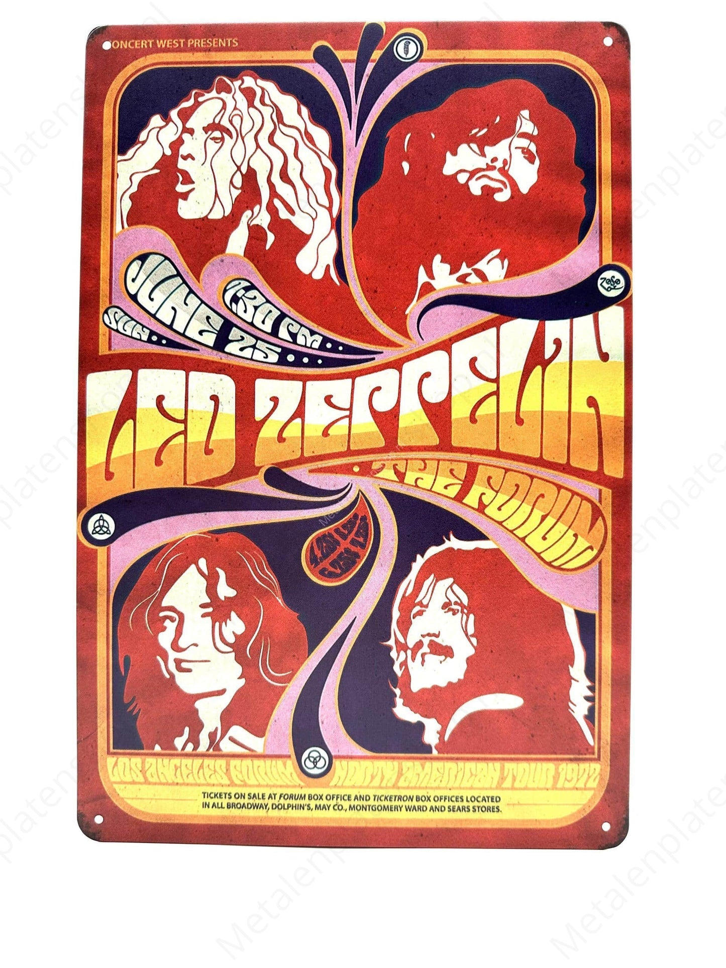LED Zeppelin - Metalen Wandbord