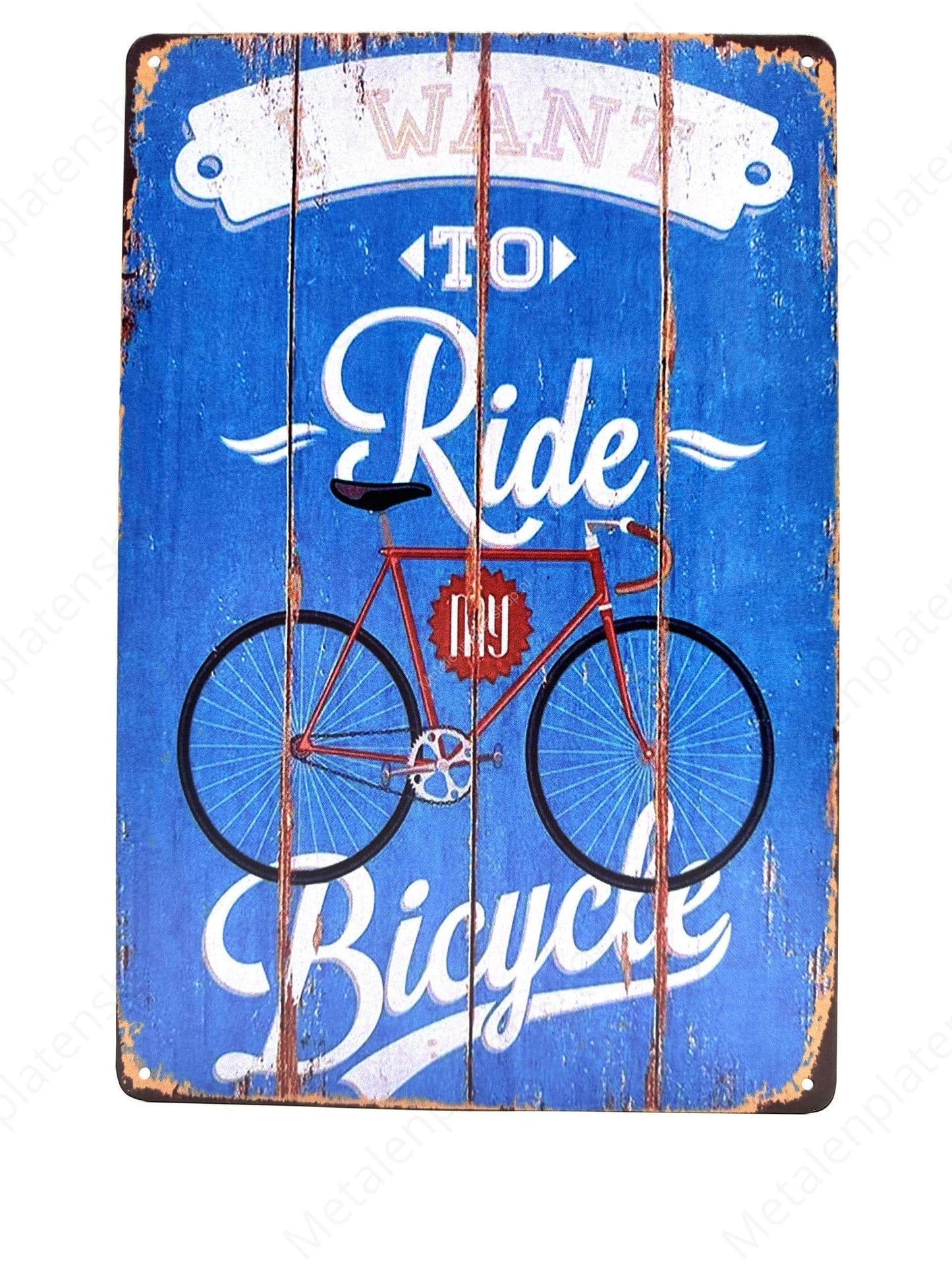 Riding is fun - Premium Quality Bicycle - Metal Wall Sign