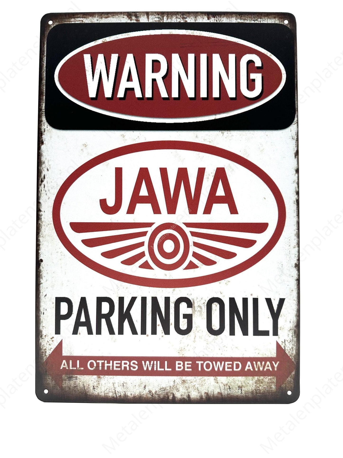 Warning JAWA Parking only - Metalen Wandbord