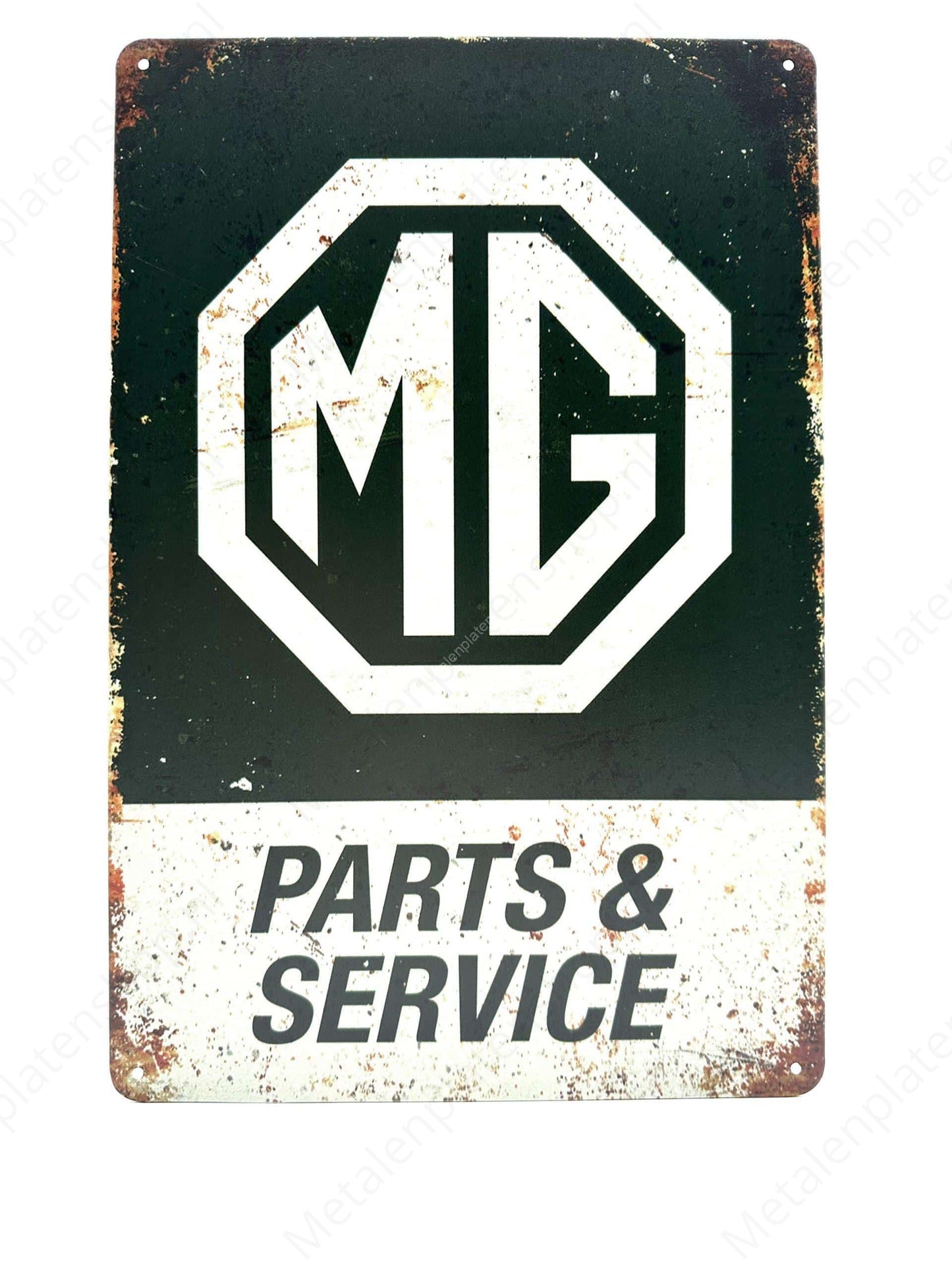 MG Parts & Service - Metalen Wandbord