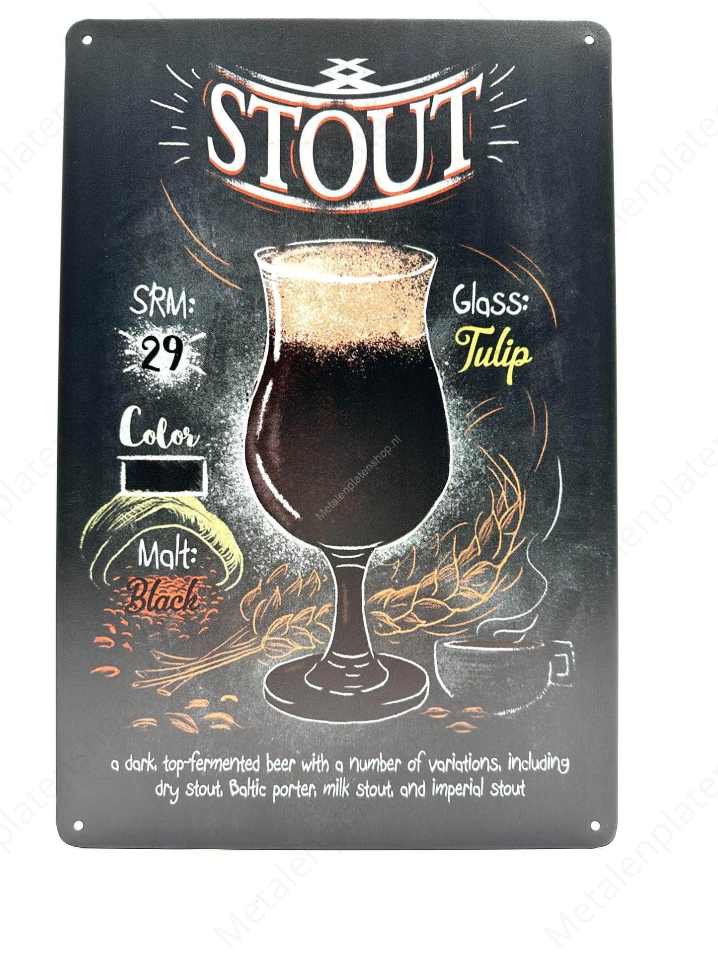 Stout - Metalen Wandbord
