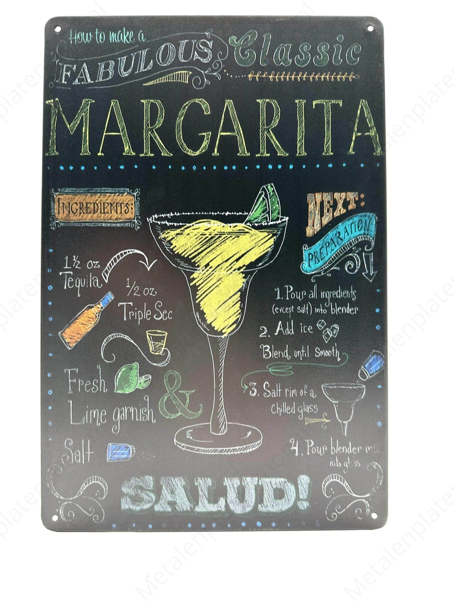 Classic Margarita - Metal Wall Sign