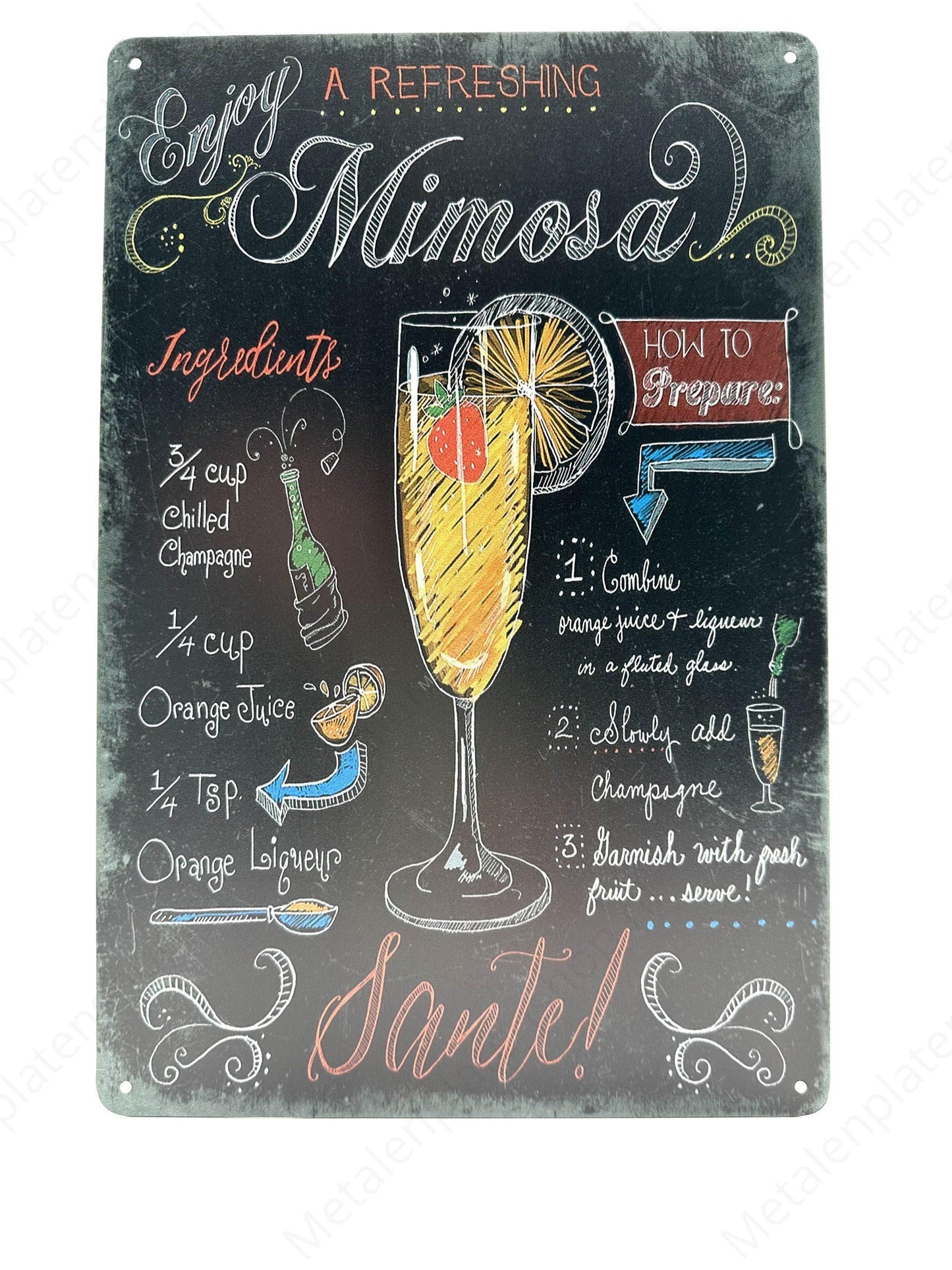 Mimosa - Metalen Wandbord