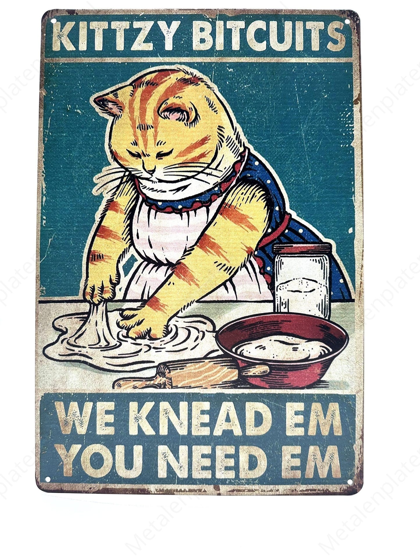 Kittzy Bitcuits - Metalen Wandbord