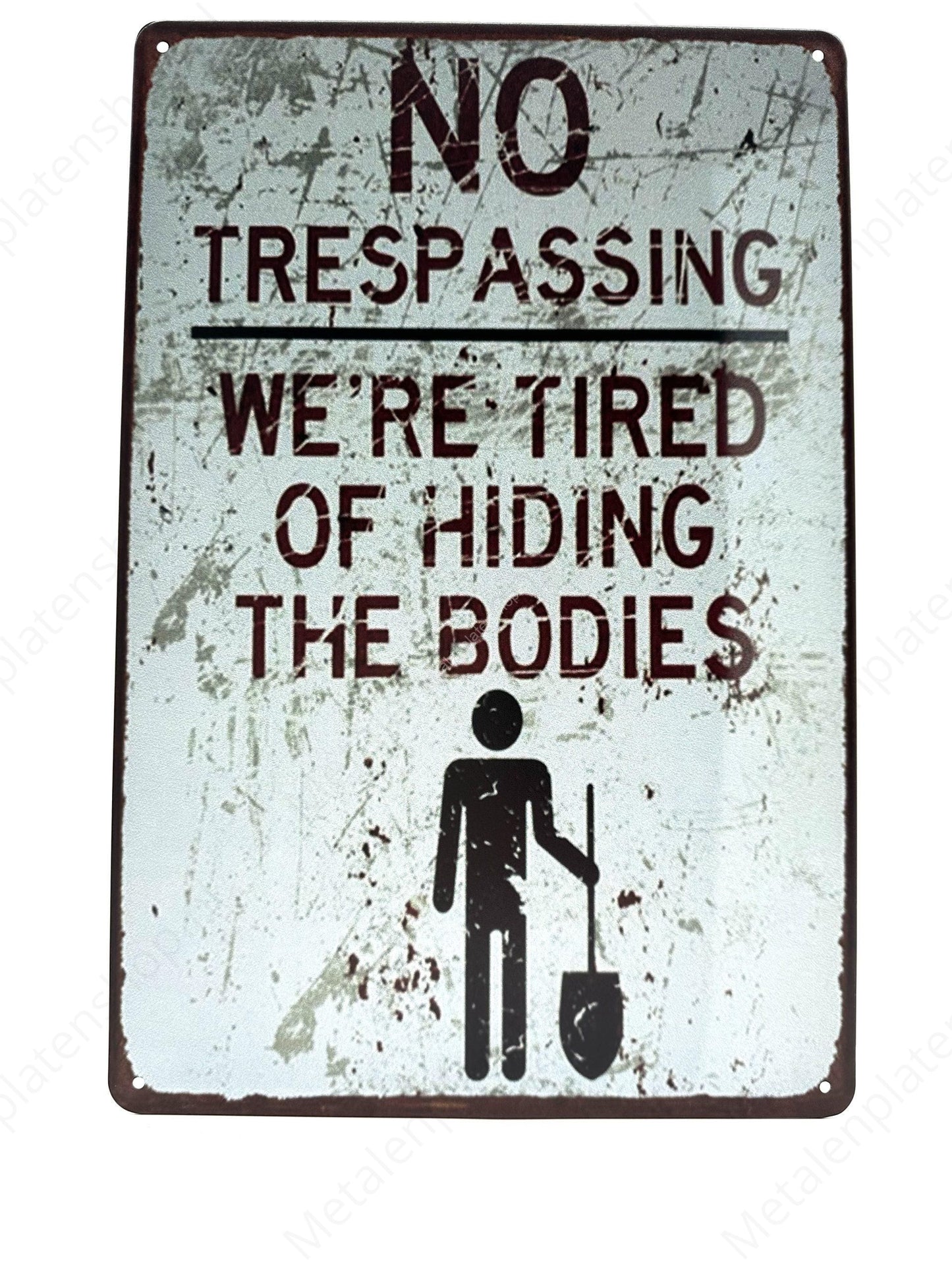 No Trespassing - Metalen Wandbord