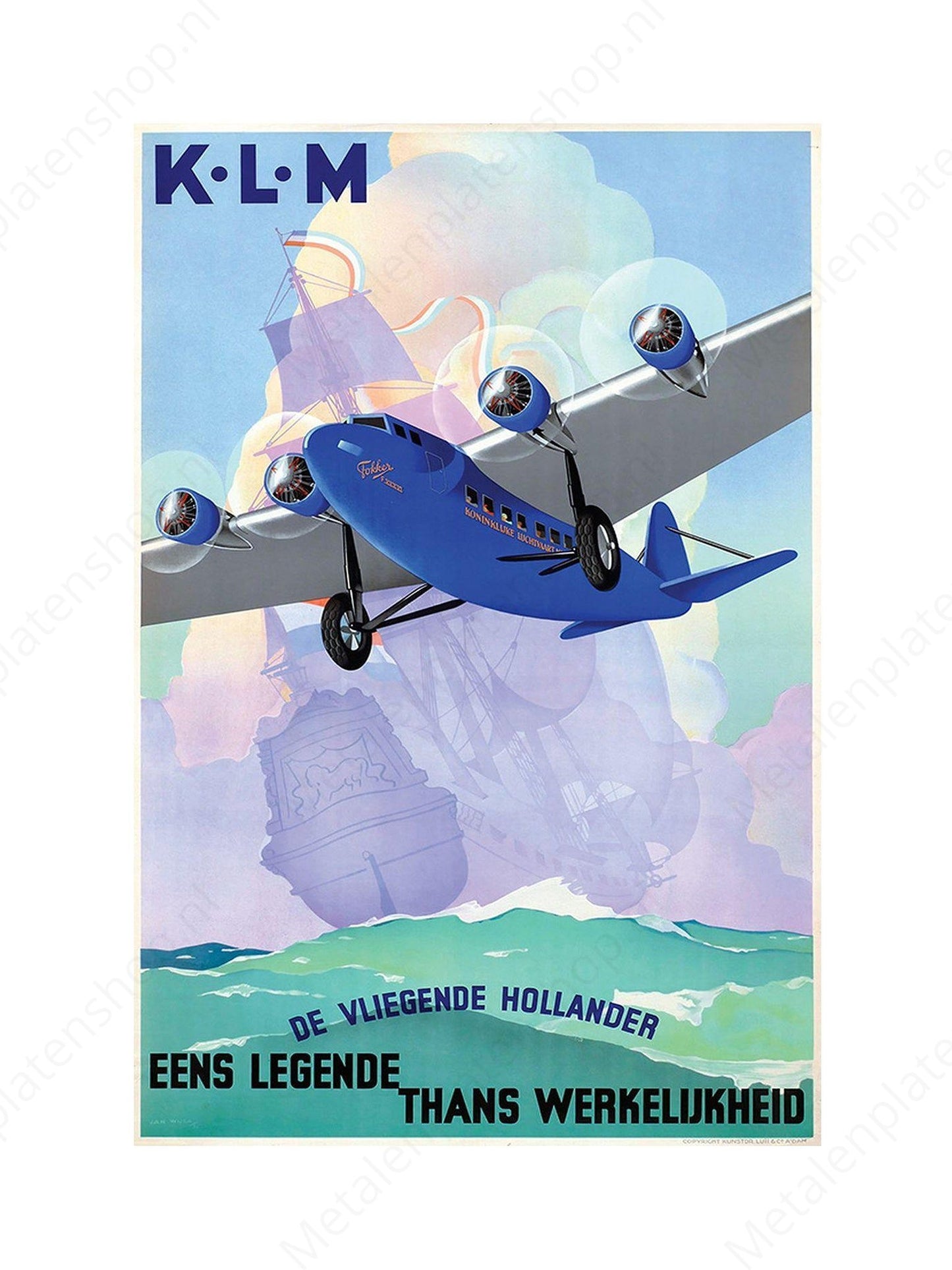 KLM - Once Legend Now Reality - Metal Wall Sign