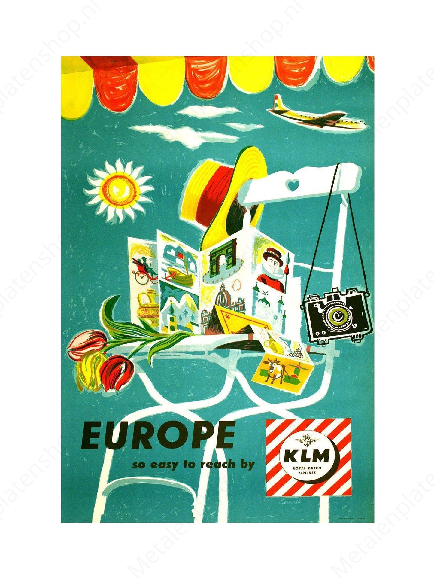 KLM - Europe so easy to reach by KLM - Metal Wall Sign