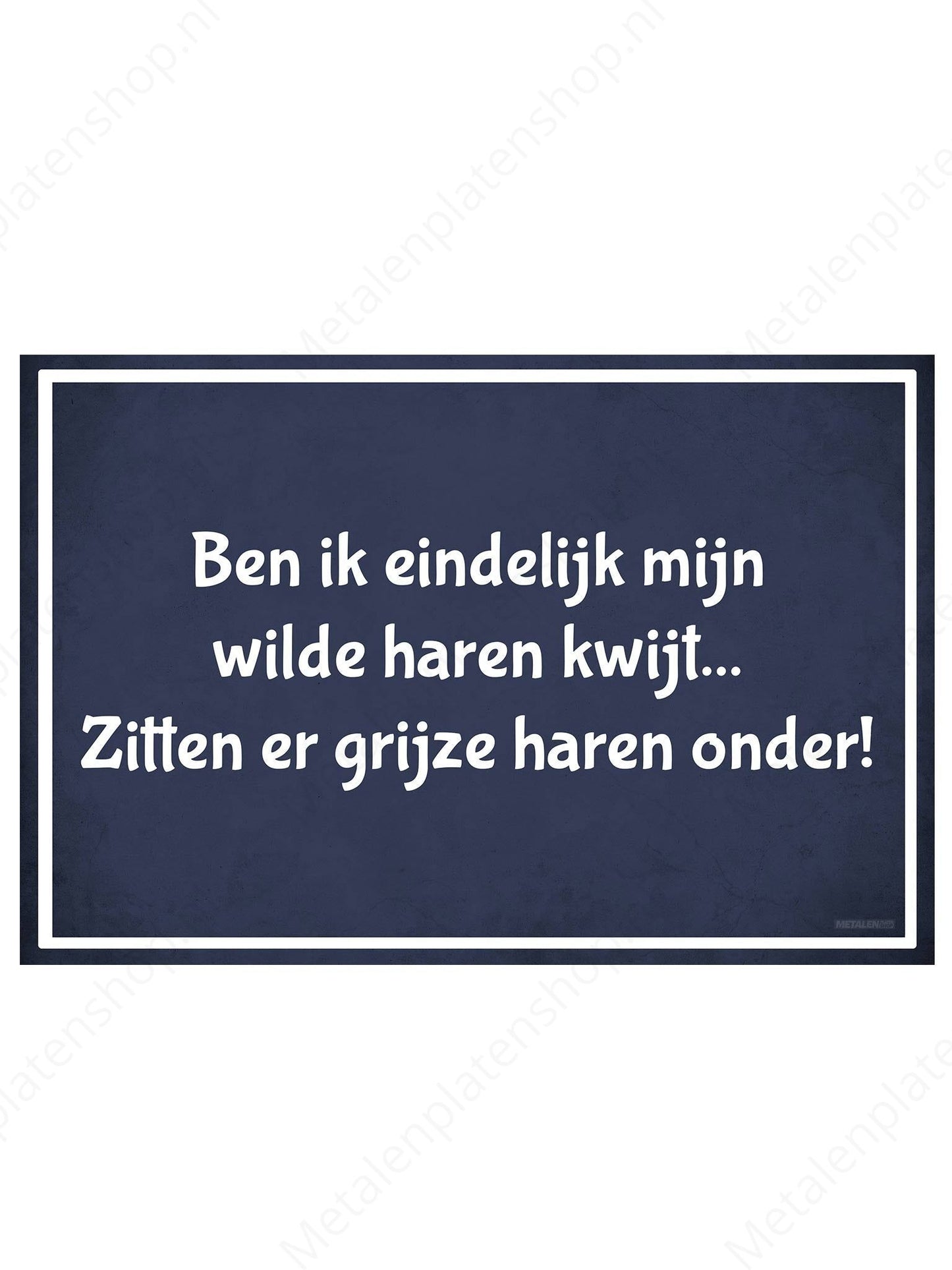 Habe ich endlich meine wilden Haare verloren, sind da graue Haare darunter - Metallwandschild
