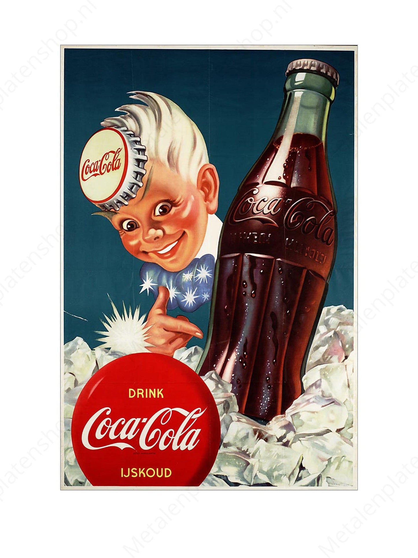 Drink Coca Cola - Ice Cold - Nostalgic - Metal Wall Sign
