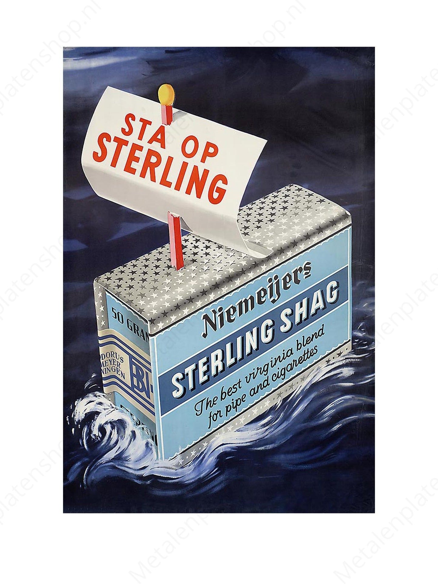 Sta op Sterling - Nostalgisch - Metalen Wandbord