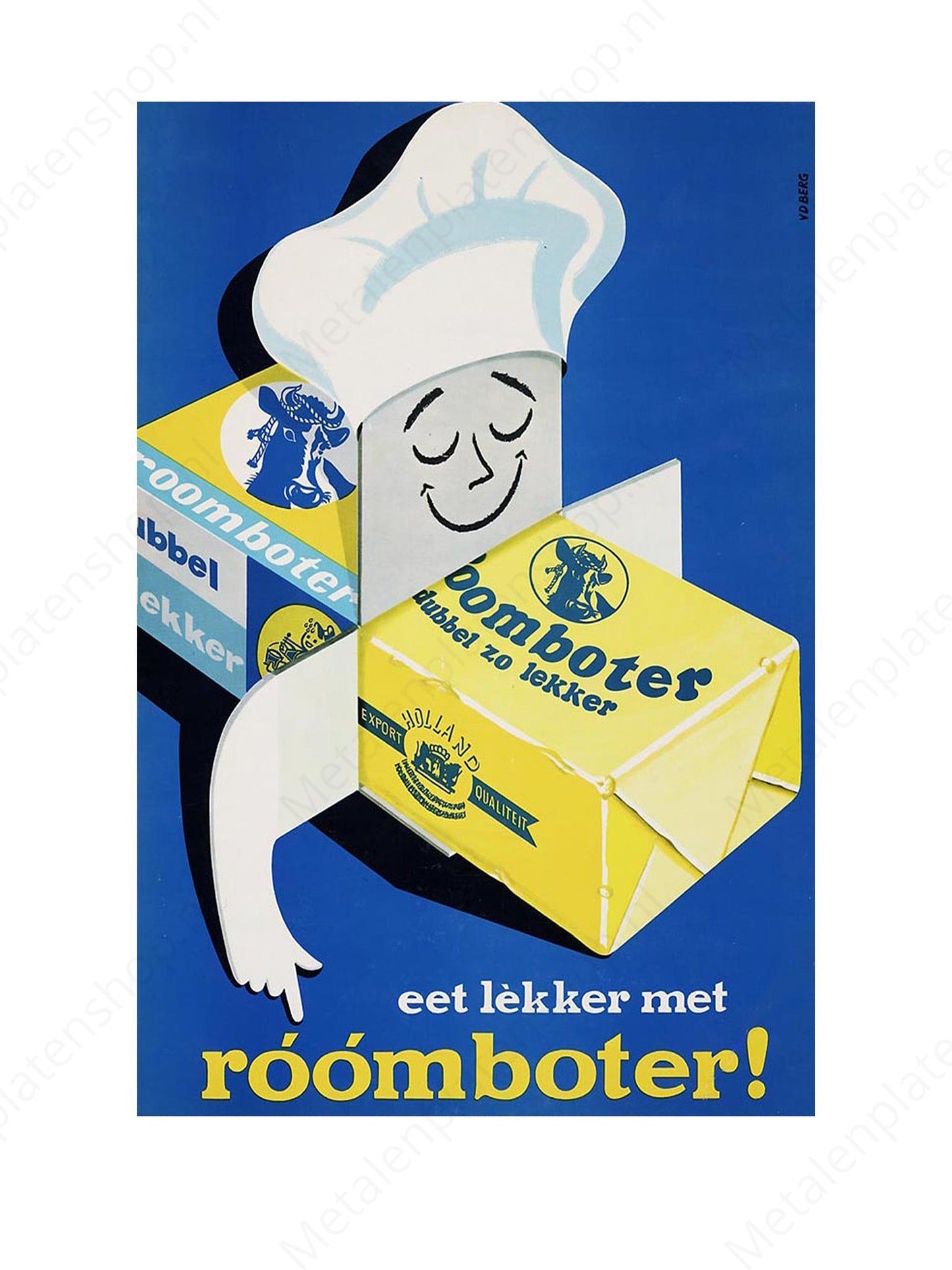 Eat Well With Butter - Nostalgisch - Metall Wandschild
