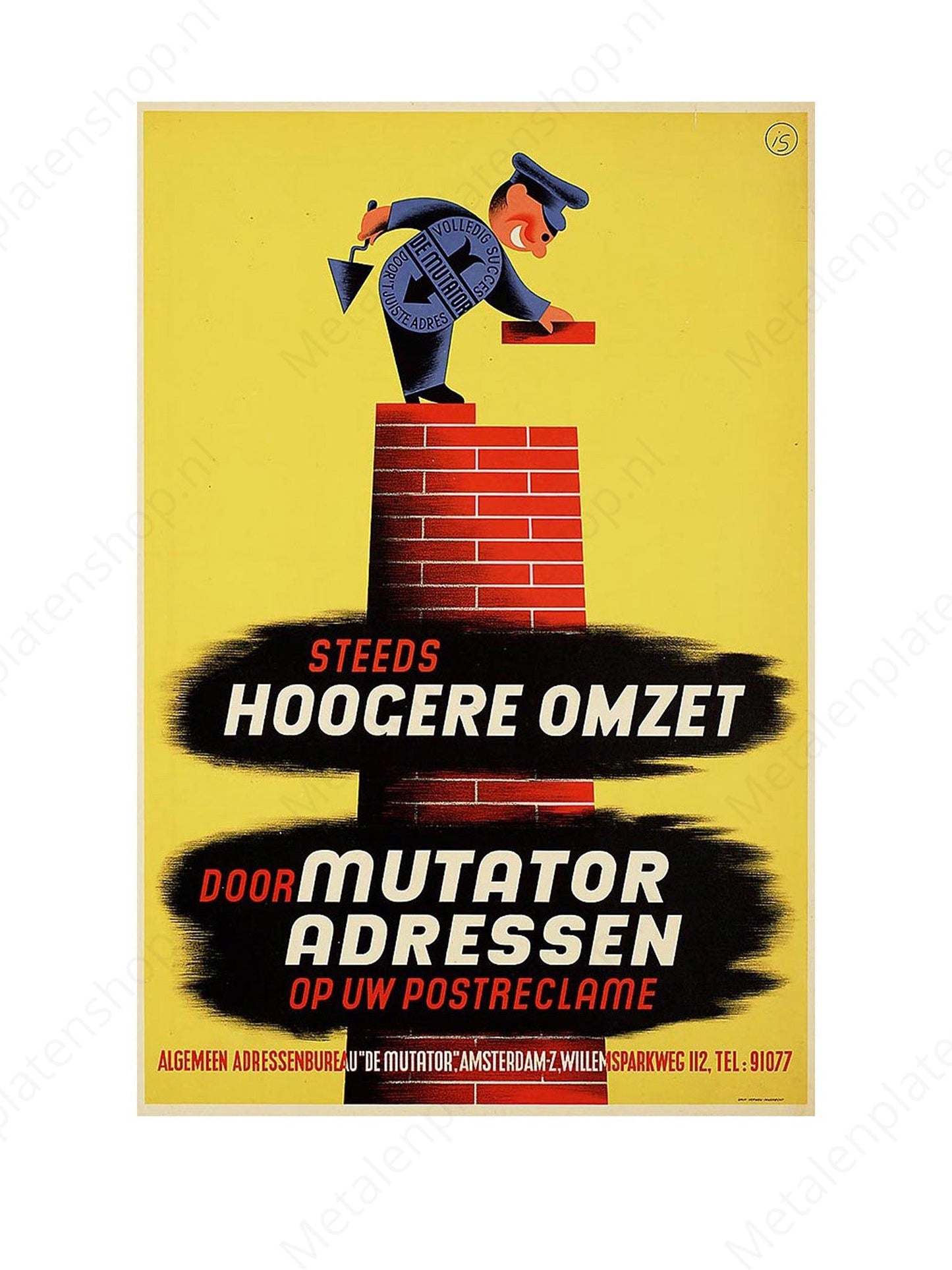 Steeds hogere omzet door mutator adressen - Nostalgisch - Metalen Wandbord