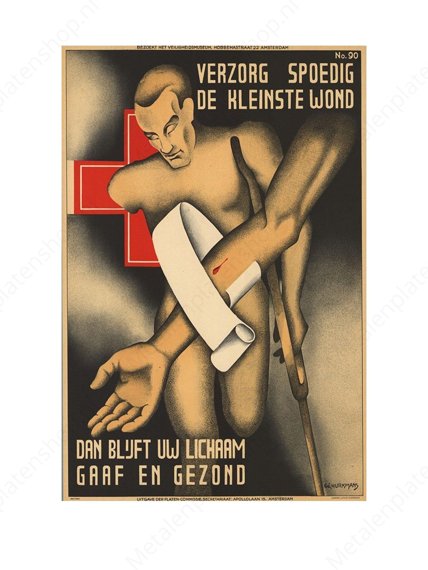 Verzorg spoedig de kleinste wond - Nostalgisch - Metalen Wandbord