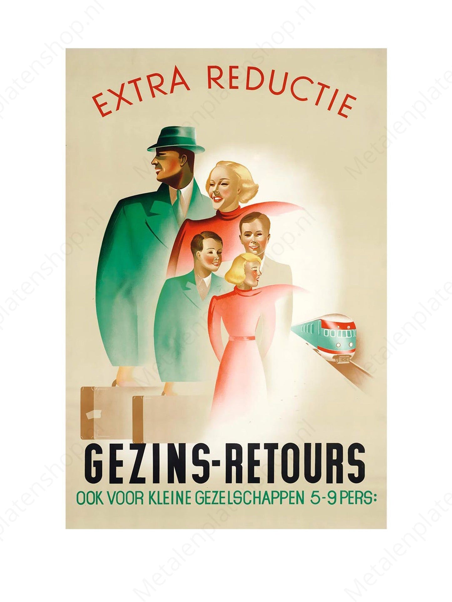 Extra Reductie Gezins-Retours - NS - Nostalgisch - Metalen Wandbord