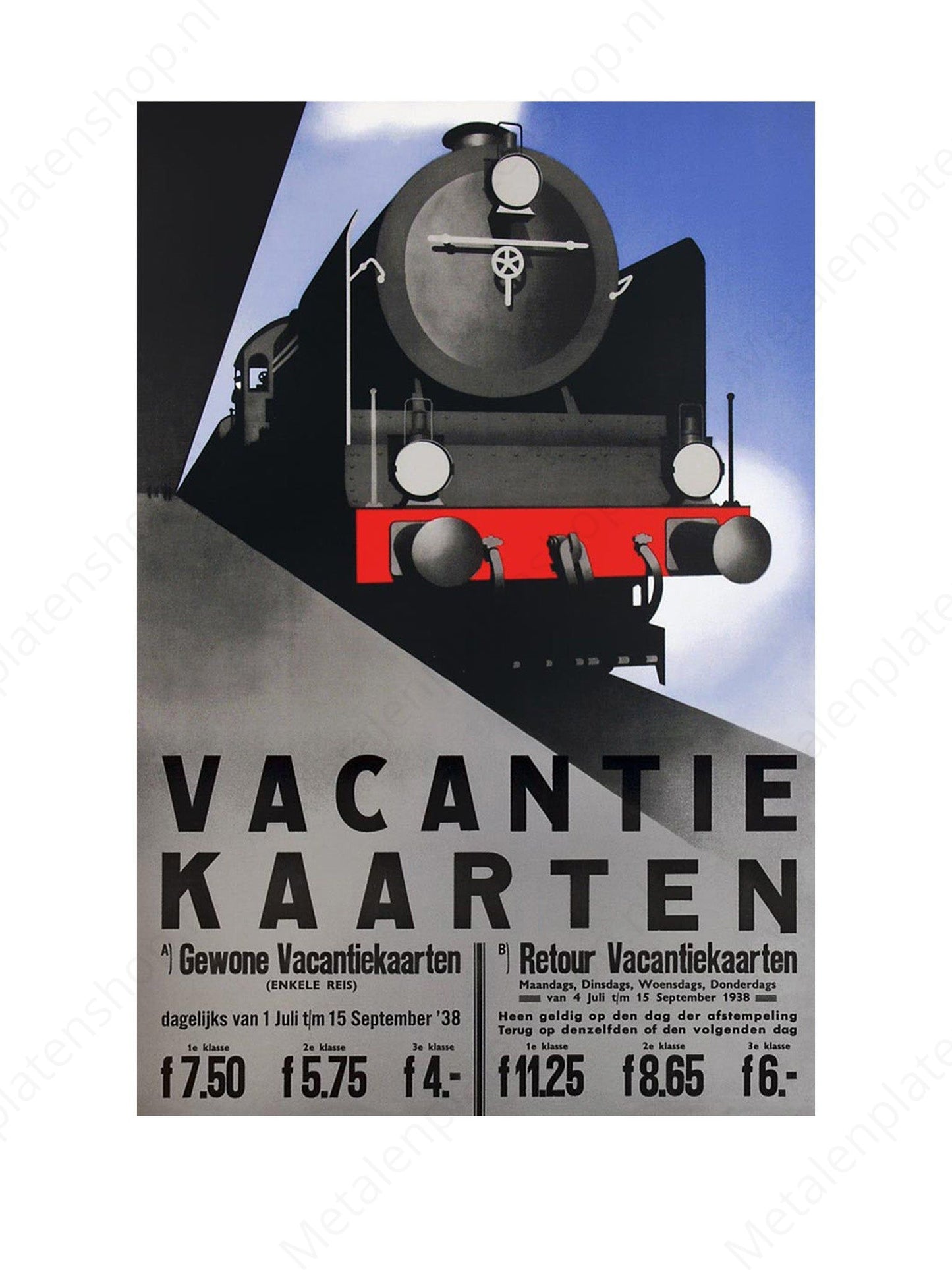 Vacantie Kaarten - NS - Nostalgisch - Metalen Wandbord