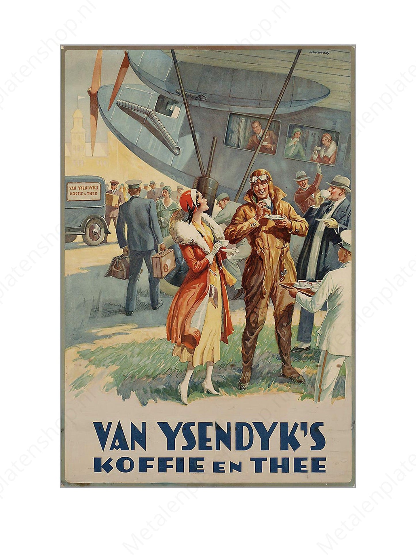 Van Ysendyk's - Koffie en Thee - Nostalgisch - Metalen Wandbord