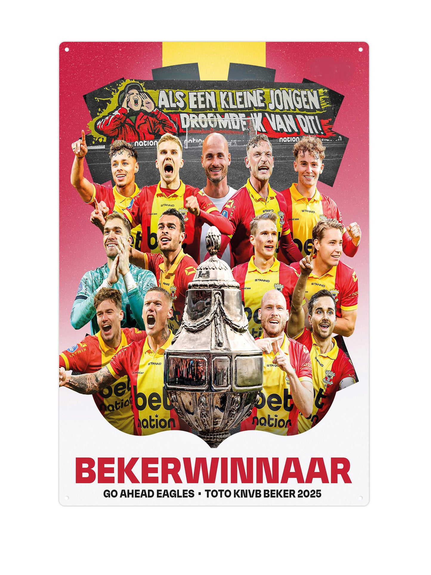 Go Ahead Eagles - Winnaar KNVB Beker 2025 - Metalen Wandbord