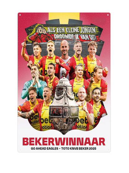 Go Ahead Eagles - Winnaar KNVB Beker 2025 - Metalen Wandbord