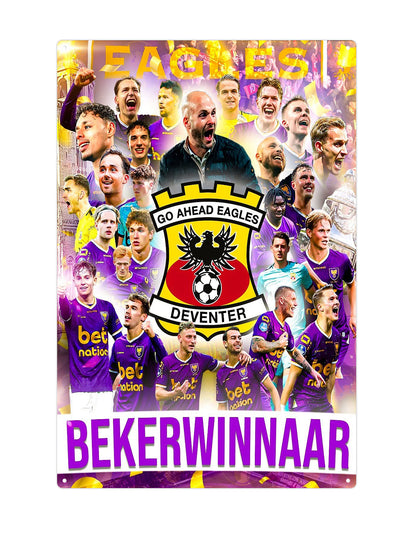 Go Ahead Eagles - Winnaar KNVB Beker 2025 - Metalen Wandbord