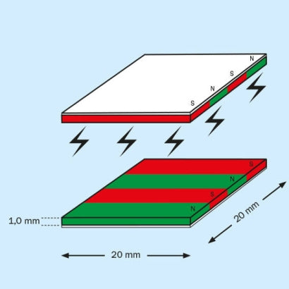 Magneet met plakstrip 2x2cm