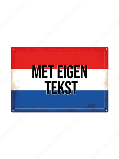 Nederlands Bord met eigen tekst - Metalen Wandbord