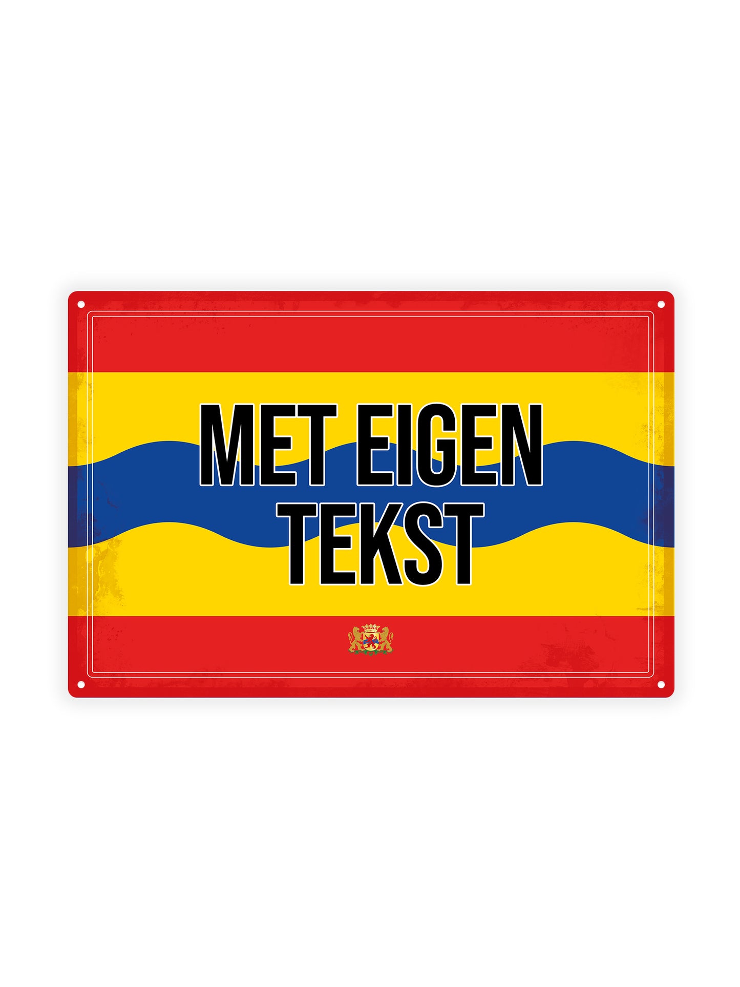 Overrijsel met eigen tekst - Metalen Wandbord