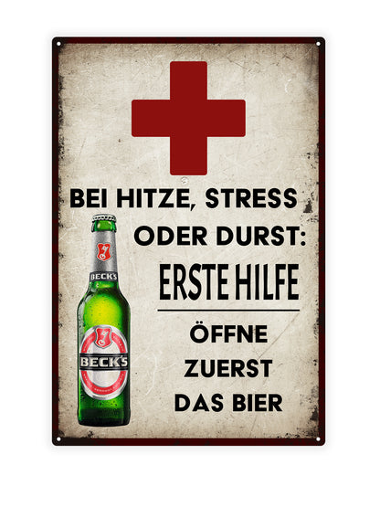 Bei hitze, stress oder durst: Erste hilfe öffne zuerst das bier