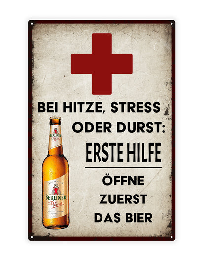 Bei hitze, stress oder durst: Erste hilfe öffne zuerst das bier