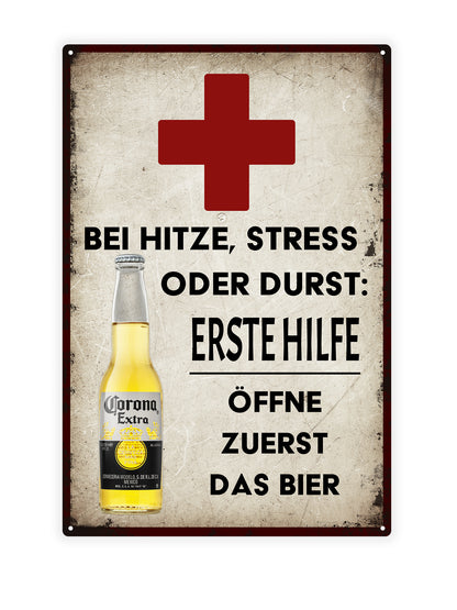 Bei hitze, stress oder durst: Erste hilfe öffne zuerst das bier