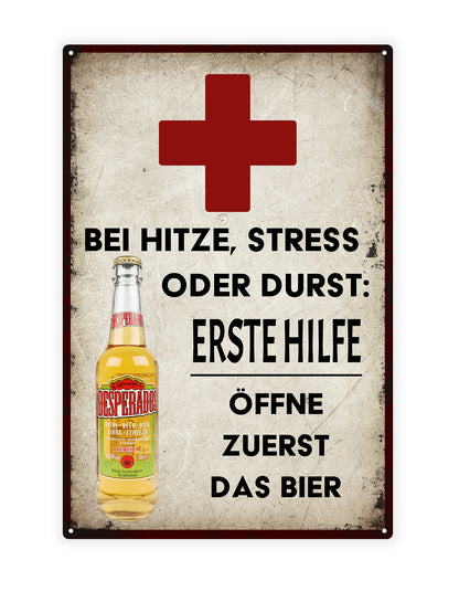 Bei hitze, stress oder durst: Erste hilfe öffne zuerst das bier