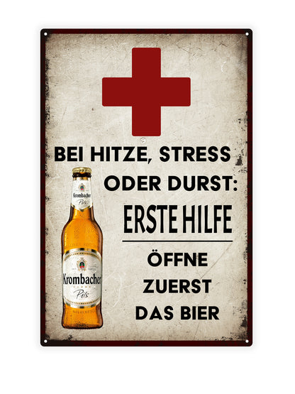 Bei hitze, stress oder durst: Erste hilfe öffne zuerst das bier