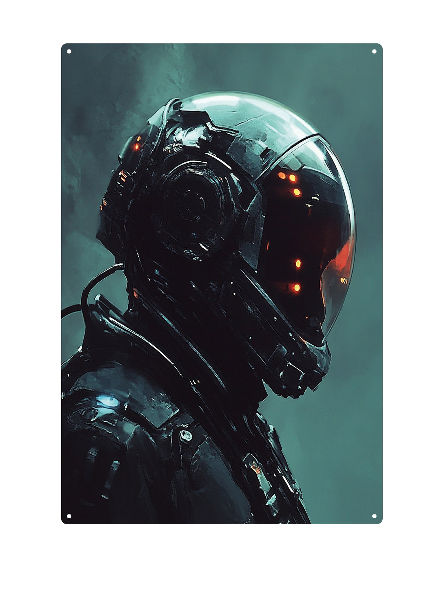 Futuristische astronaut - Metalen wandbord