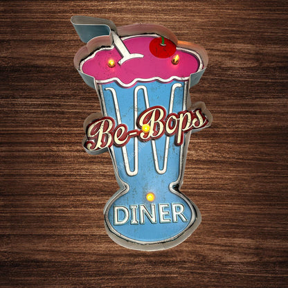 Metalen Lichtbord - Be-Bops Diner- LED verlichting