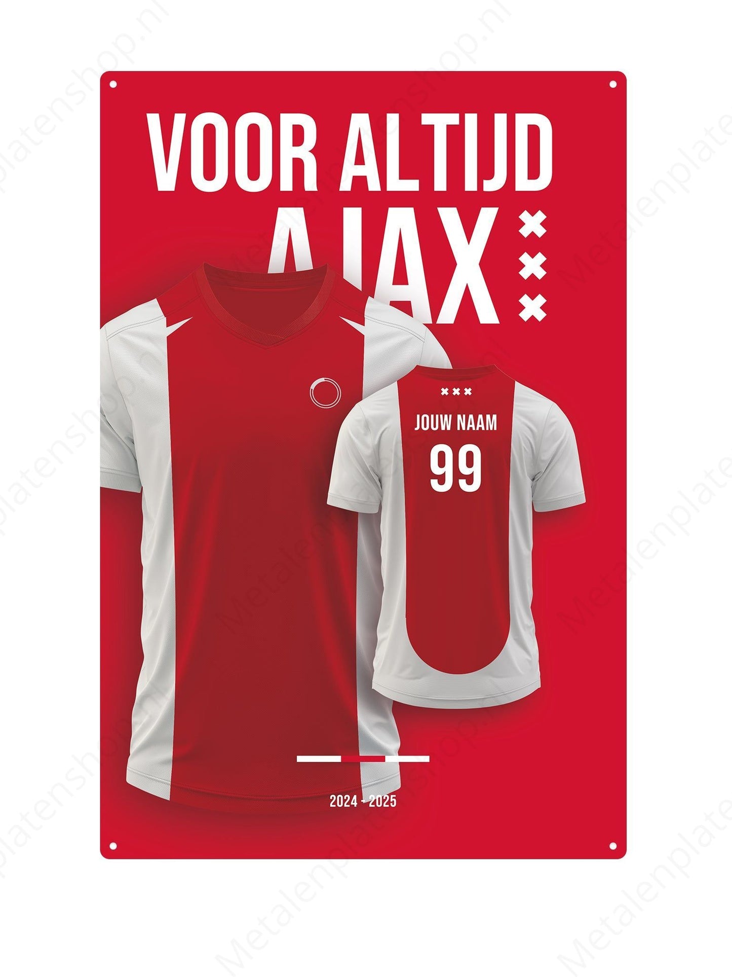 Fußballtrikot AJAX mit eigenem Namen und Rückennummer – 2024/2025