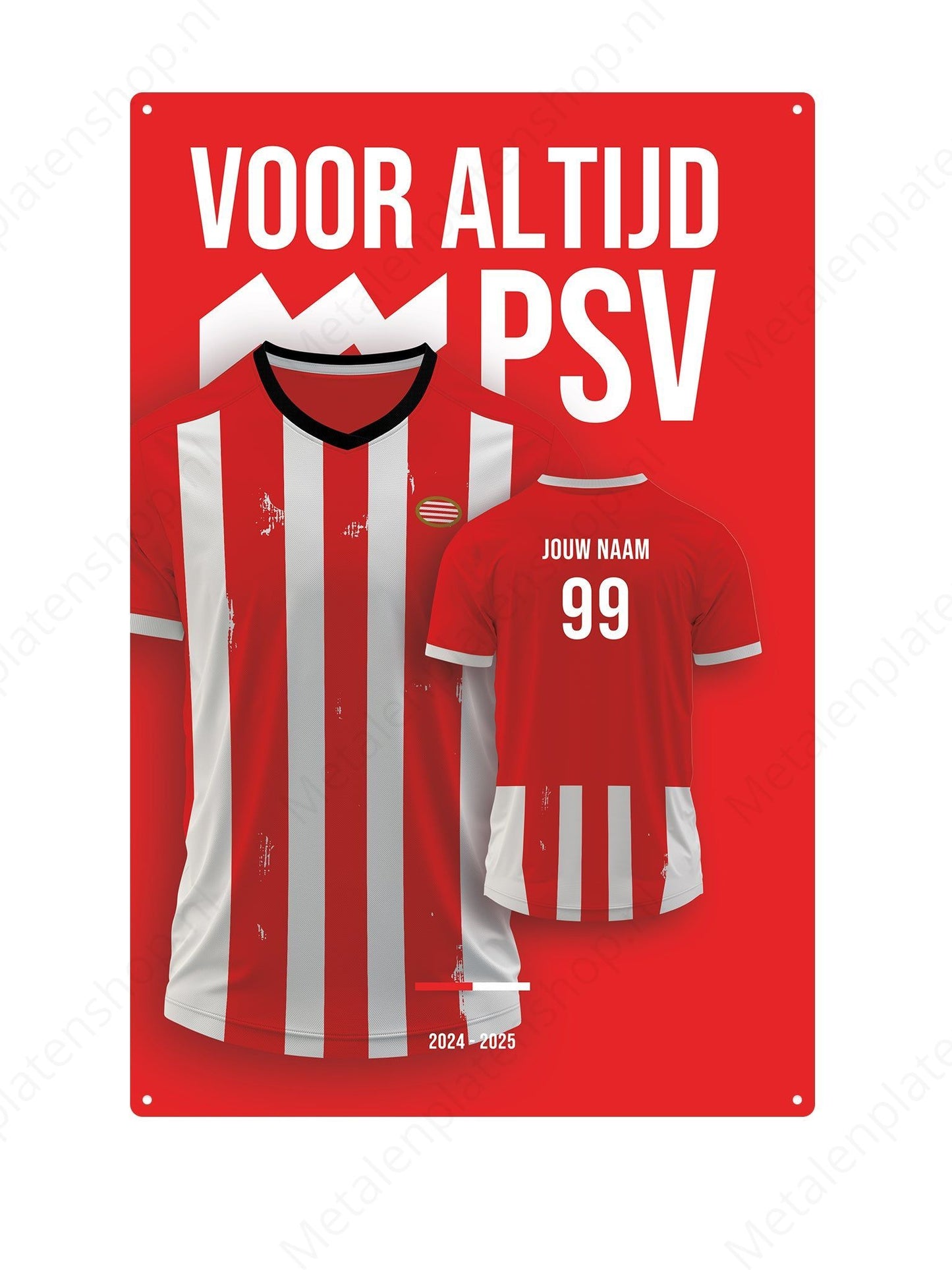 Football kit PSV board with own name and back number - 2024/2025