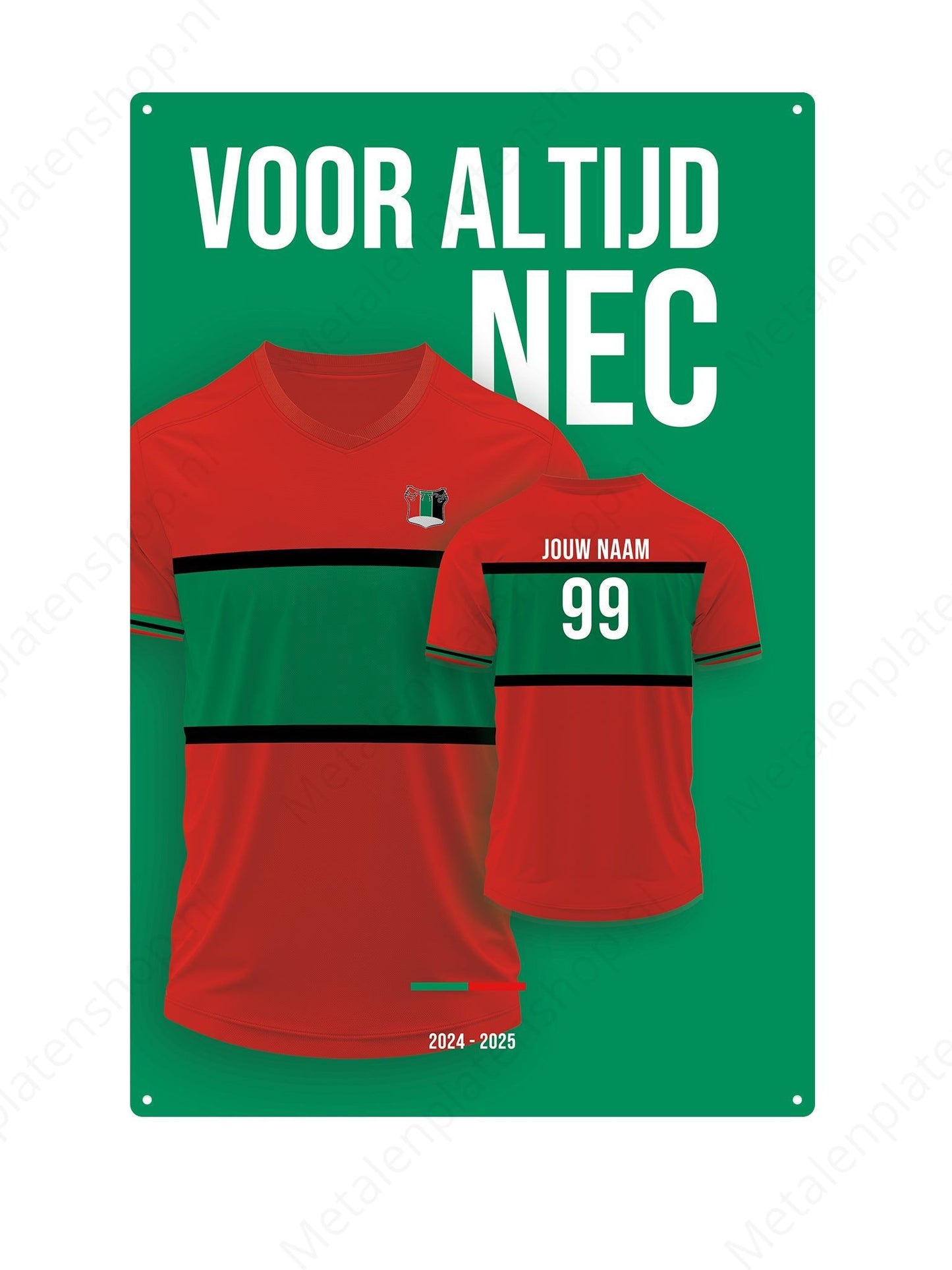 Football kit NEC board with own name and back number - 2024/2025