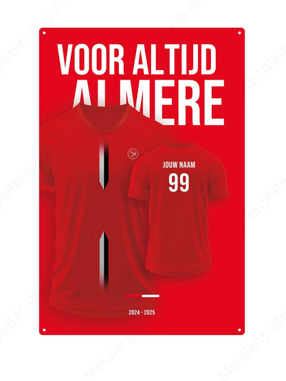Voetbaltenue Bord Almere City met eigen naam en rugnummer - 2024/2025