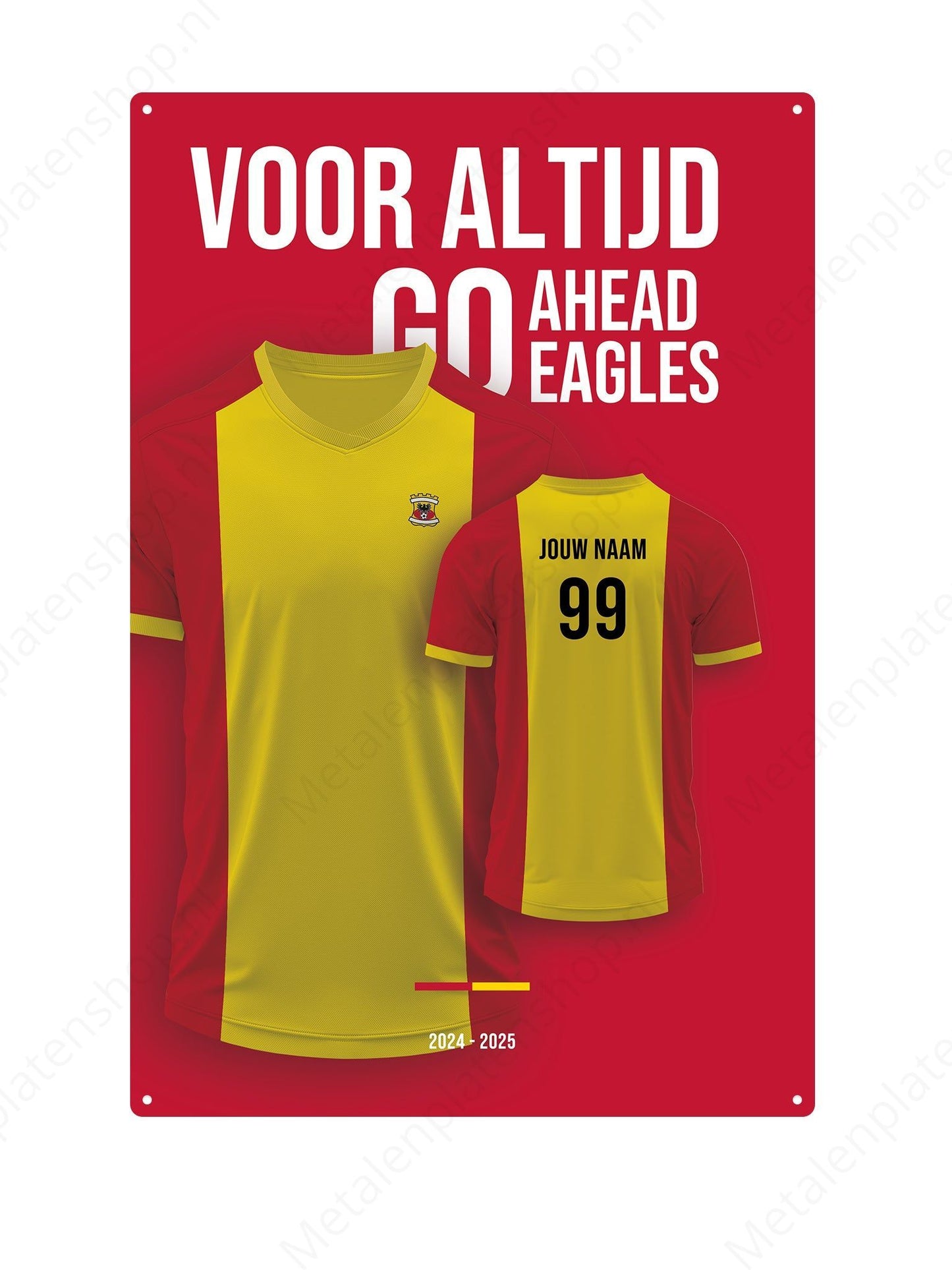 Football kit Go Ahead Eagles board with own name and number - 2024/2025